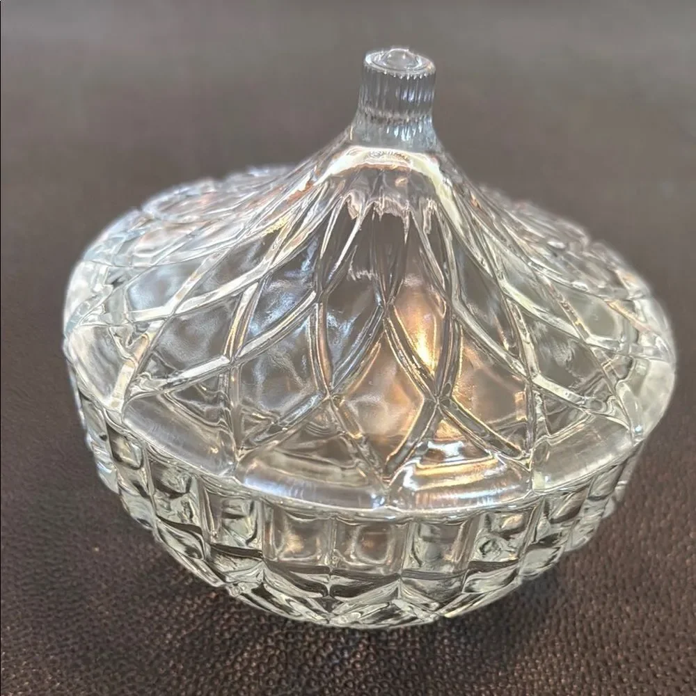 Elegant Glass Candy Dish or Trinket Box